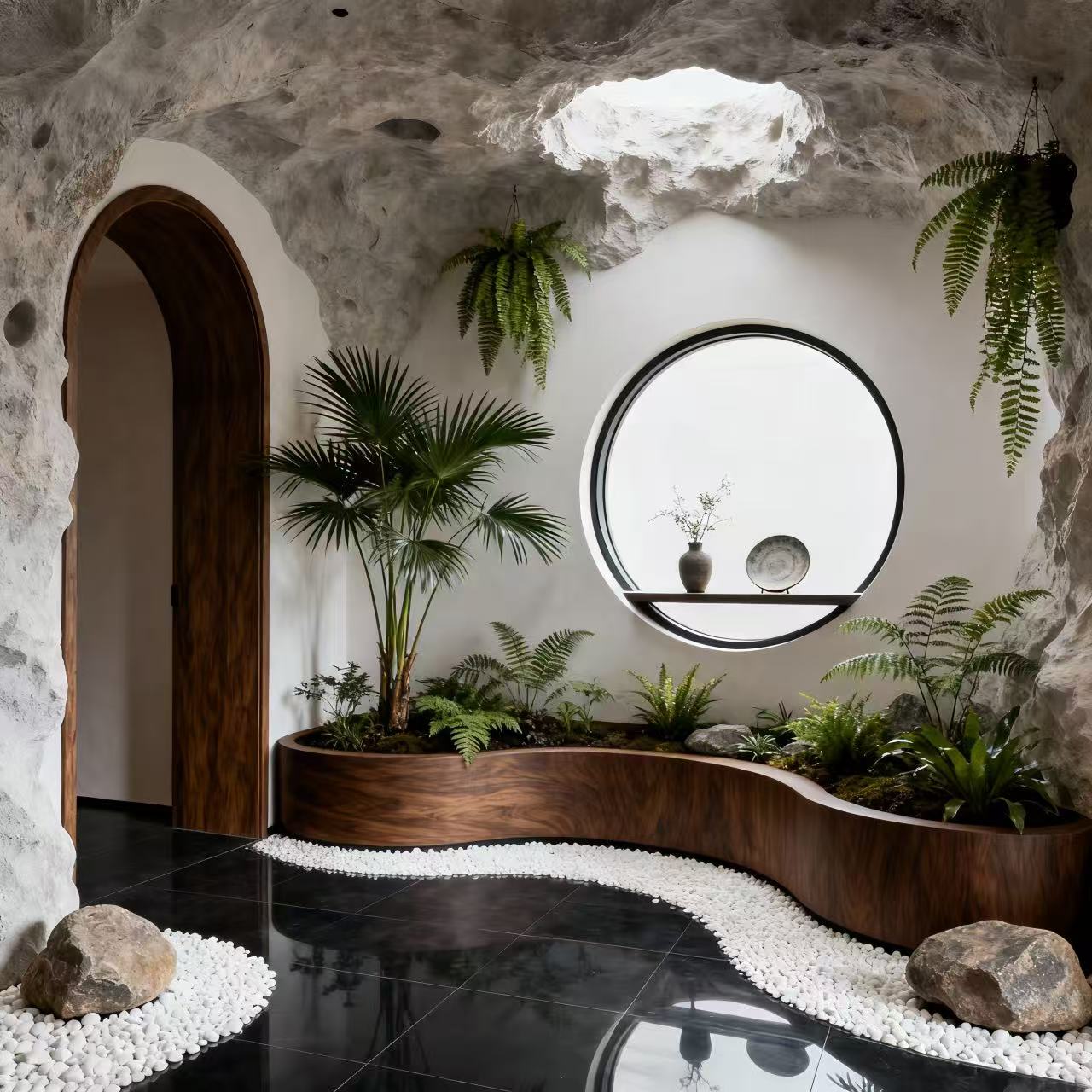 Custom-Made Indoor Curved Planter